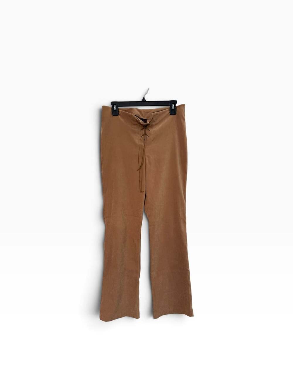 Vintage Tan Faux Suede Lace-Up Flare Pants 28-30 Waist - 70s costume!